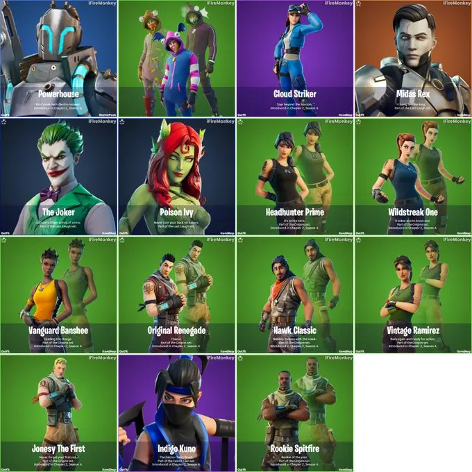 Skins from Fortnite v14.50 update