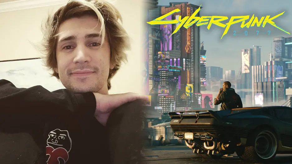 xQc selfie / Cyberpunk 2077 gameplay