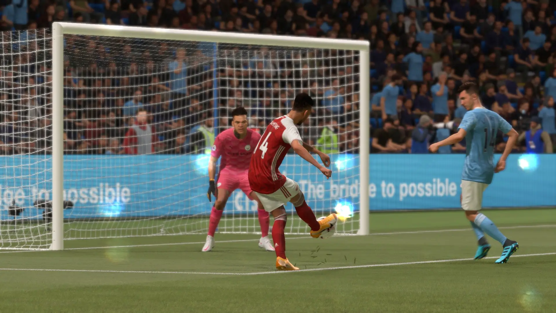 FIFA 21 aubameyang shot arsenal v man city