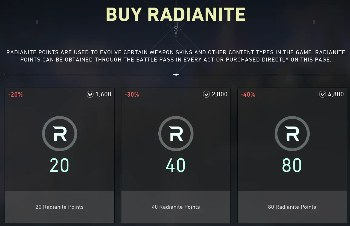 valorant radianite points 