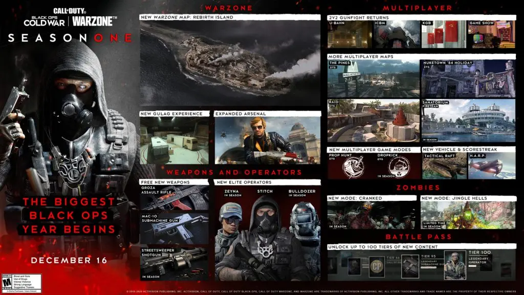 Black Ops Cold War Season 1 roadmap