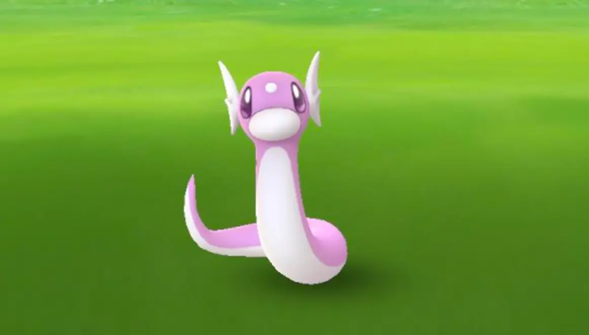 Screenshot of Shiny Dratini in Pokemon Go.