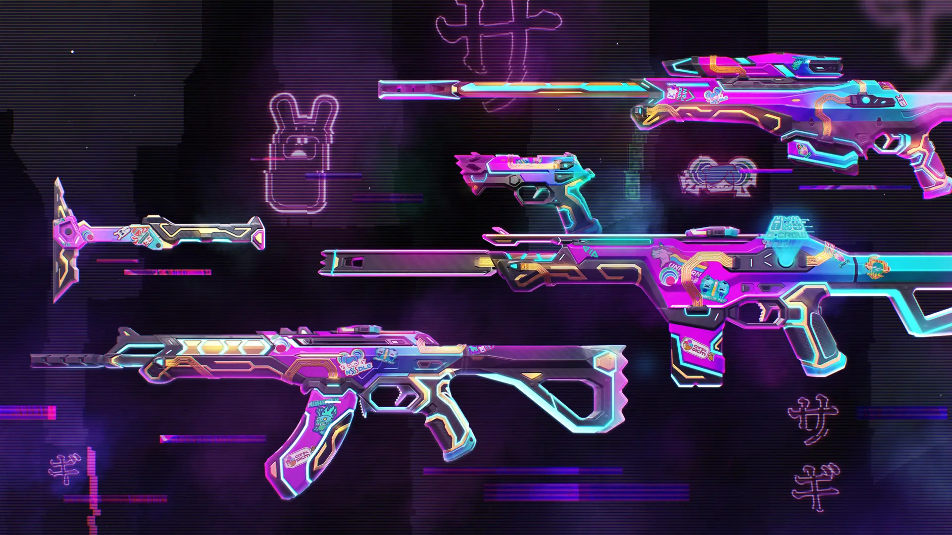 Glitchpop 2.0 Bundle Valorant Phantom Vandal Classic Melee Operator