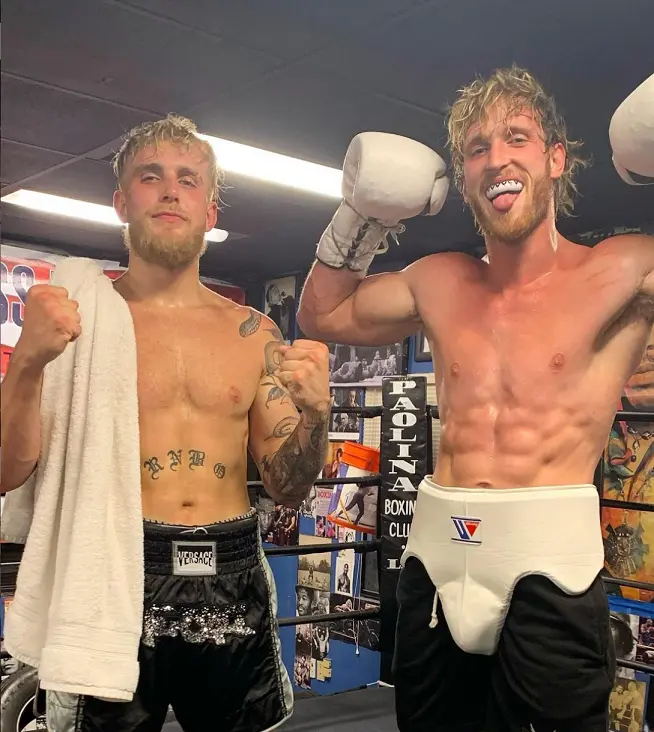 Jake Paul training with Logan Paul