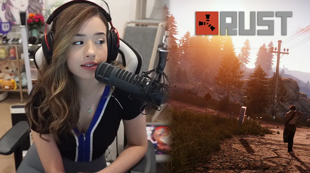 Pokimane playing Rust