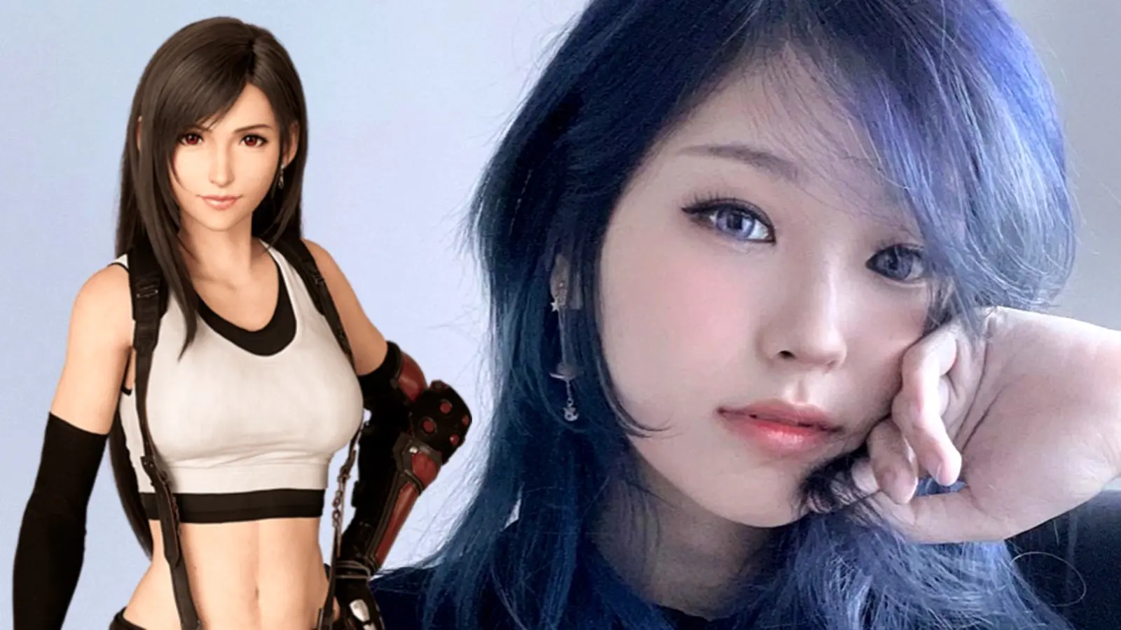 Cosplayer Hyoon next to Tifa Final Fantasy's Tifa