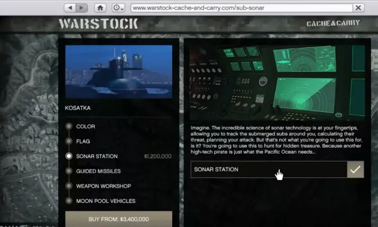 GTA Online Free Kosatka Sonar Station