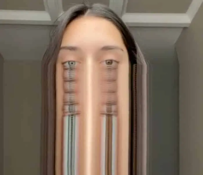 TikTok user uses Time Warp waterfall filter on TikTok