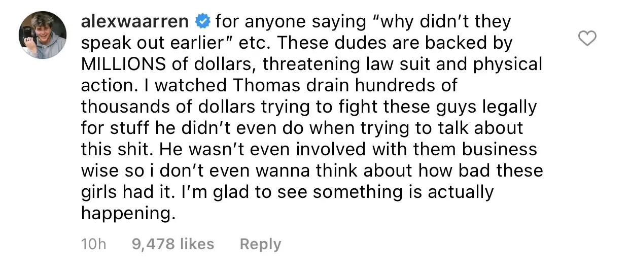 Alex Warren comments on Not A Content House drama