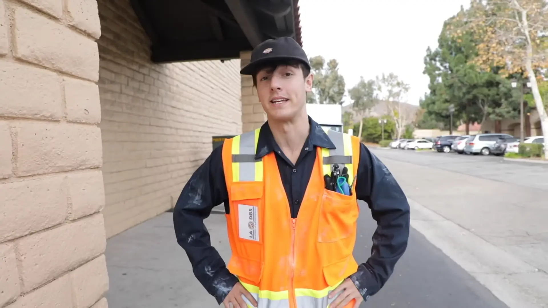 Bryce Hall wearing high vis vest