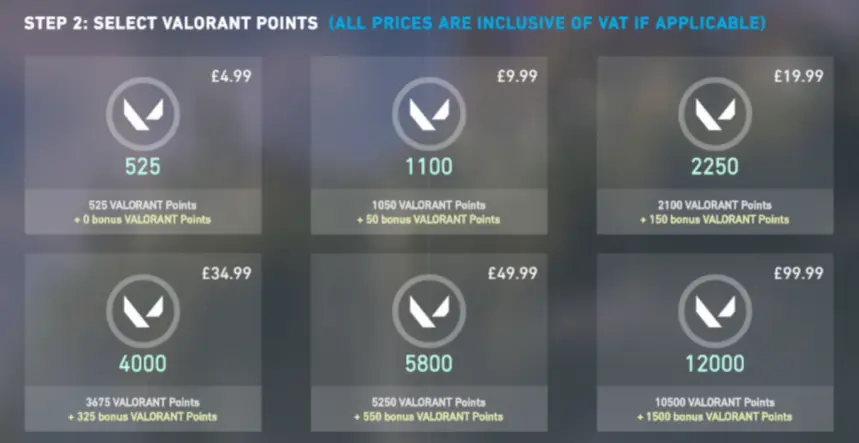 Valorant Store VP Points