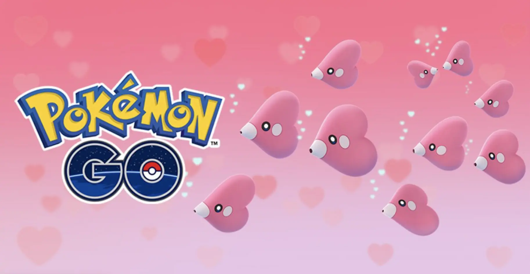 Screenshot of Luvdisc Pokemon Go wallpaper.