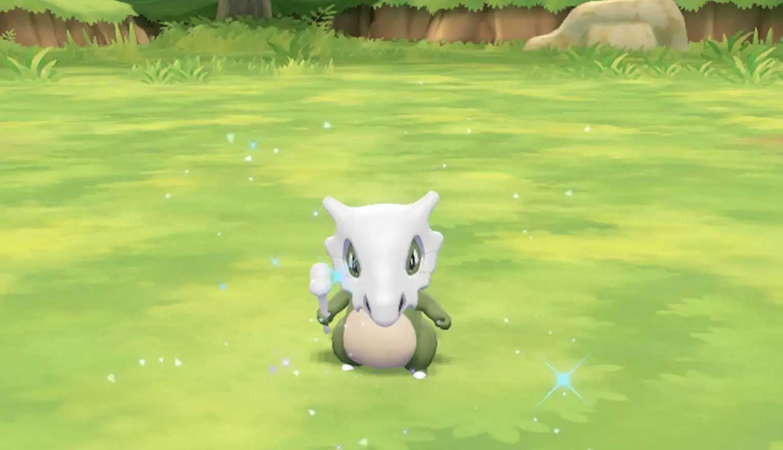 Screenshot of Shiny Cubone in Pokemon Lets Go Pikachu.