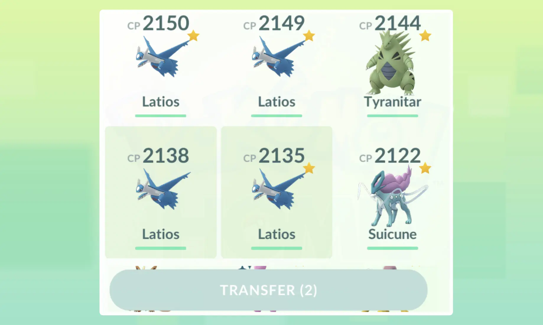 Screenshot of Pokemon Go transfer to Home.