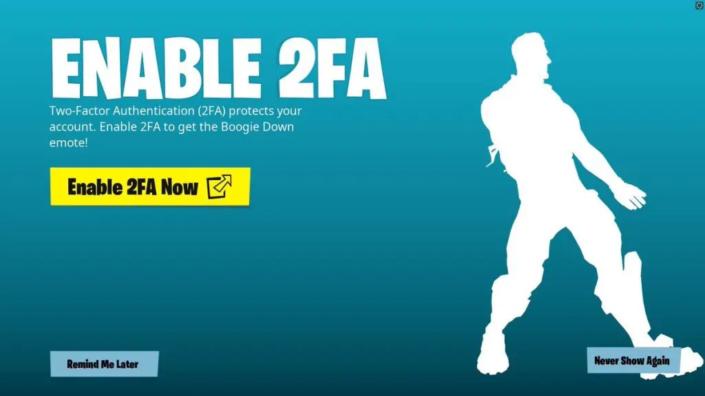 Fortnite 2FA rewards