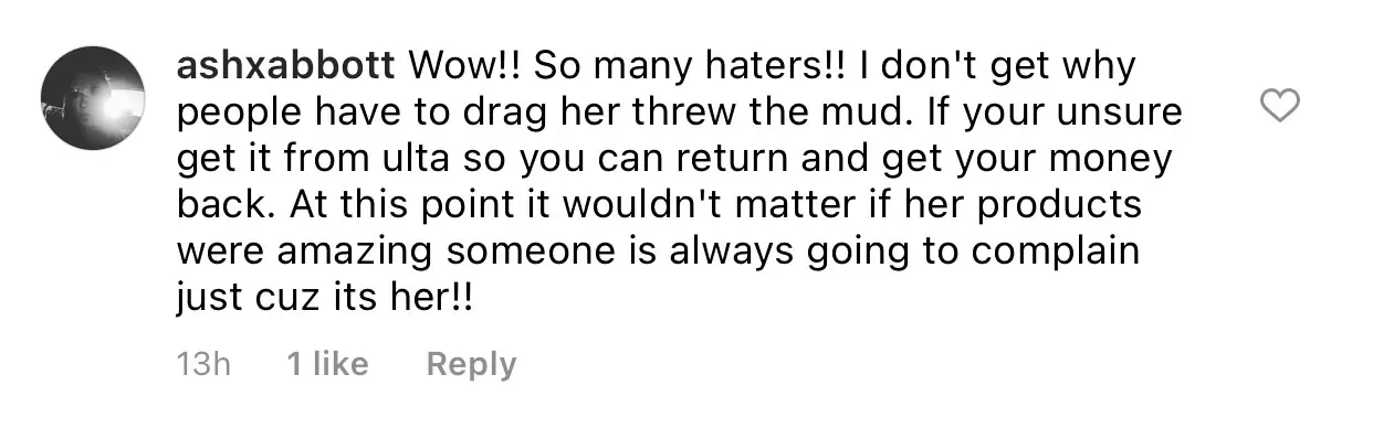 Commenter responds to Jaclyn Hill makeup