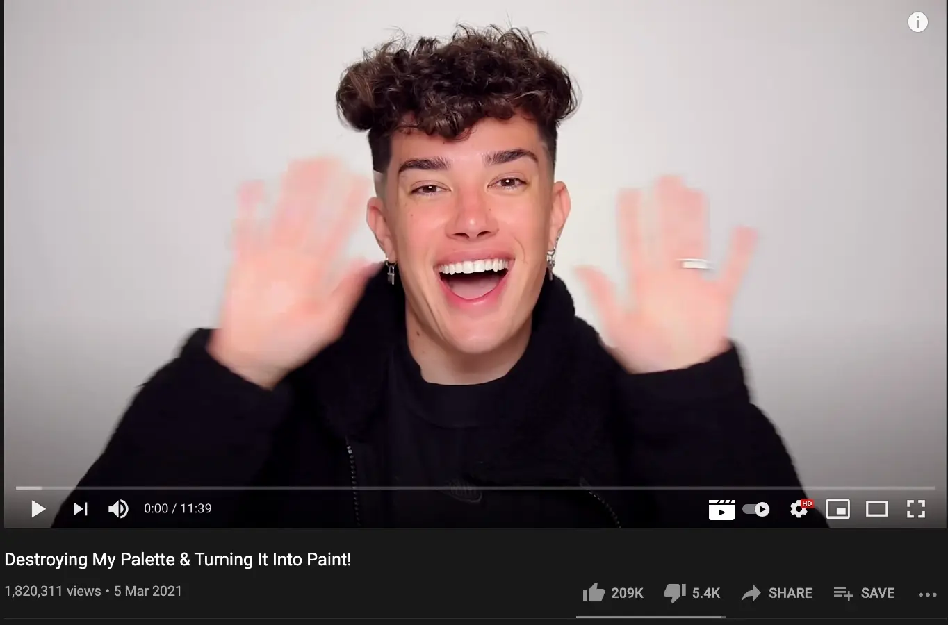 James Charles pallette video