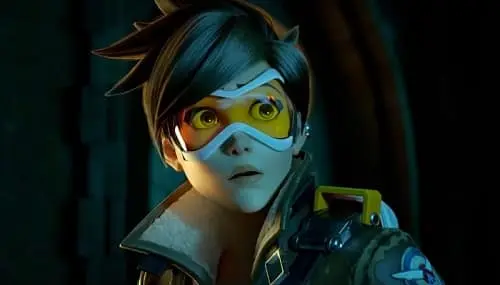 Tracer looks on very concerned