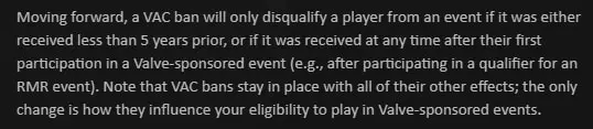 valve rmr events major vac ban