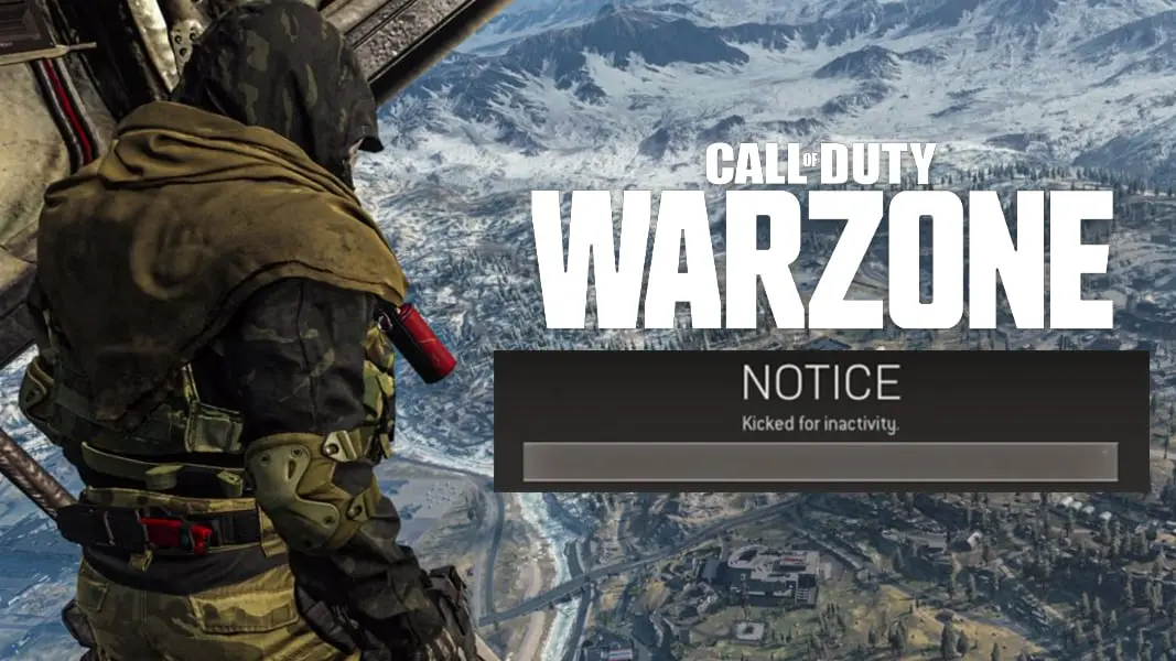 Warzone image with logo and inactivity message