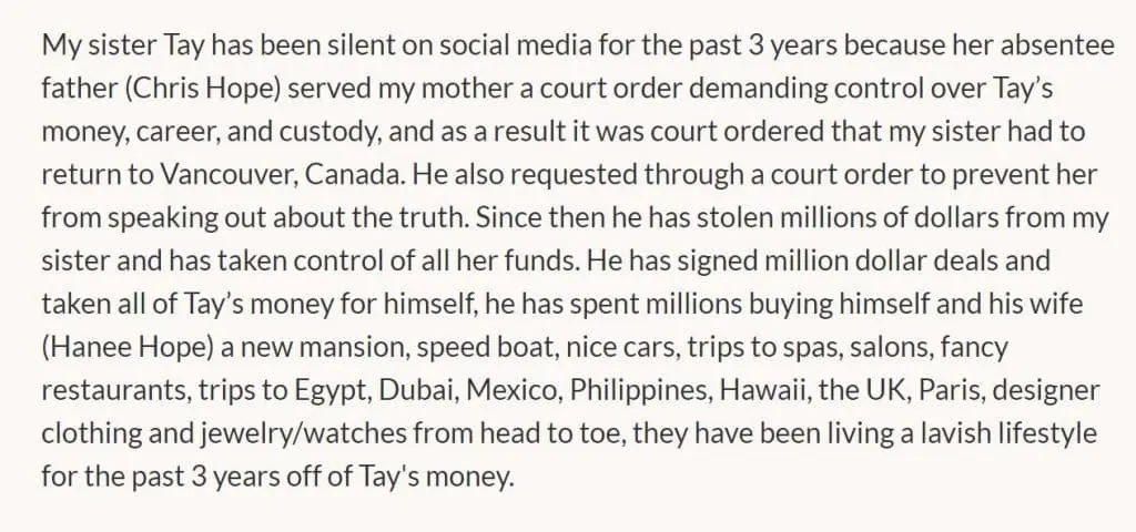 GoFundMe Lil Tay statement