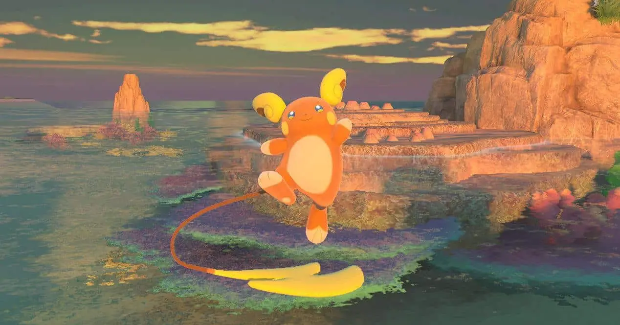 Alolan Raichu jumping in New Pokemon Snap