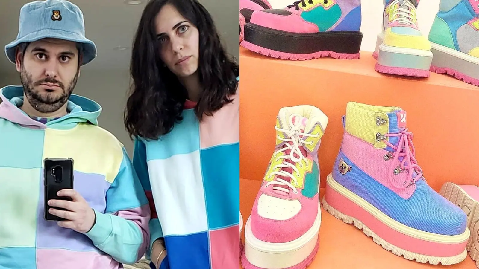 H3H3 productions next to Dolls Kill shoes