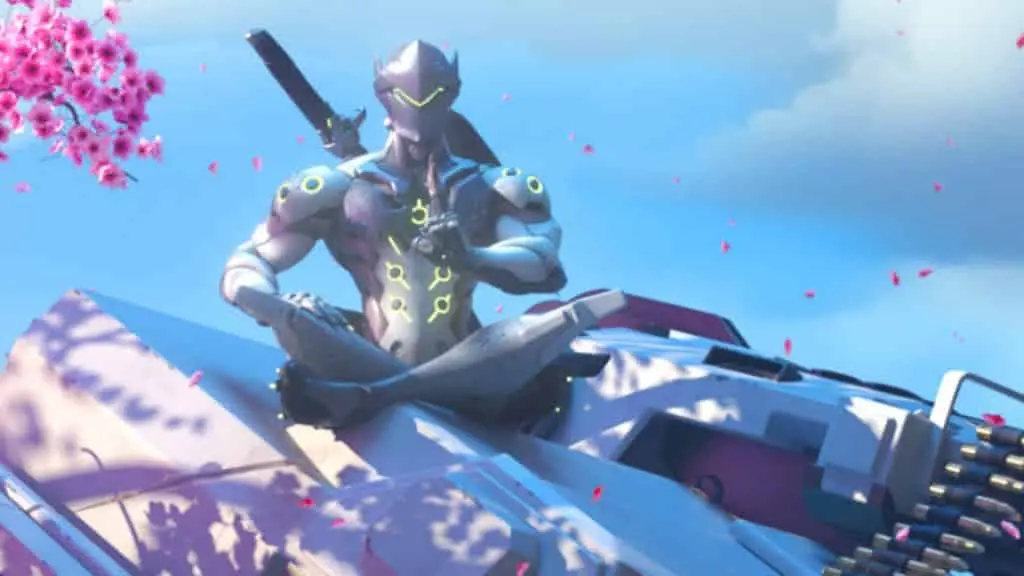 Genji meditating on a mountain