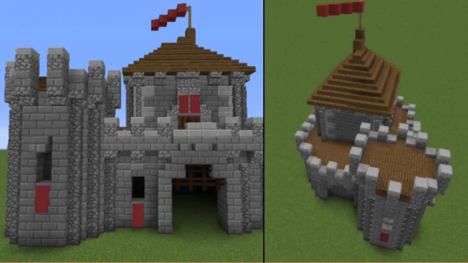 A small stone Minecraft castle 