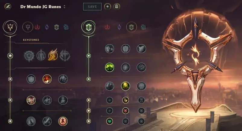 Dr Mundo Jungle runes LoL