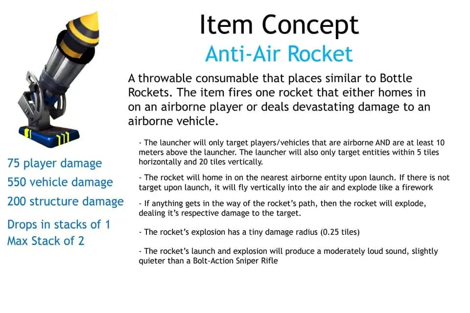 Fortnite Anti-Air Rocket concept