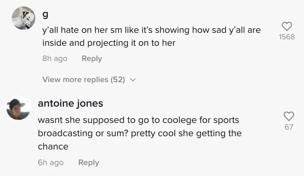 Viewers respond to a TikTok about Addison Rae doing UFC reporting