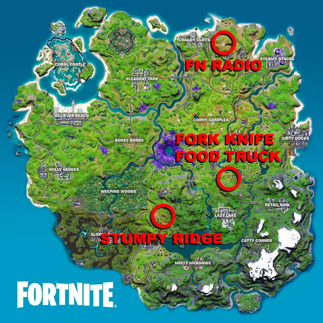 Fortnite plant Sapling locations