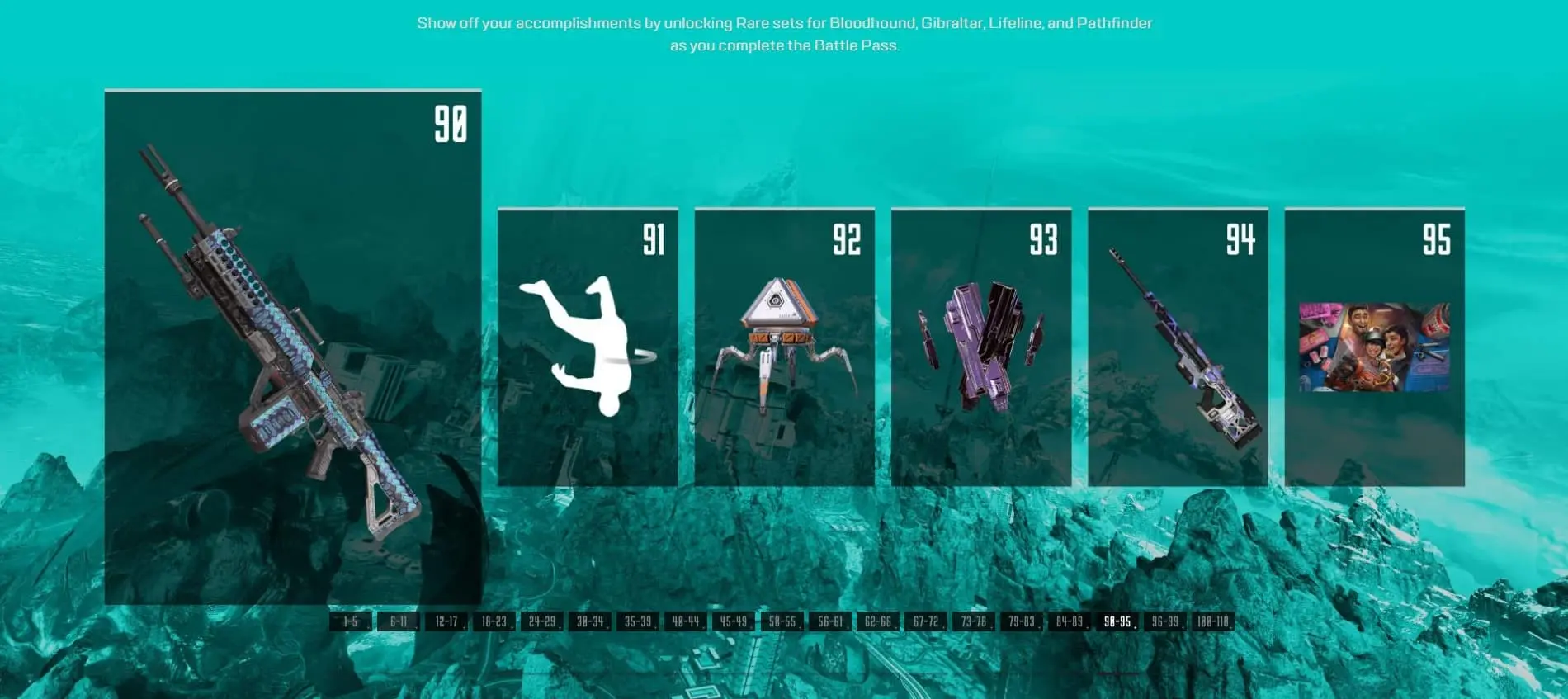 Apex Legends Season 10 battle pass tiers 90-95