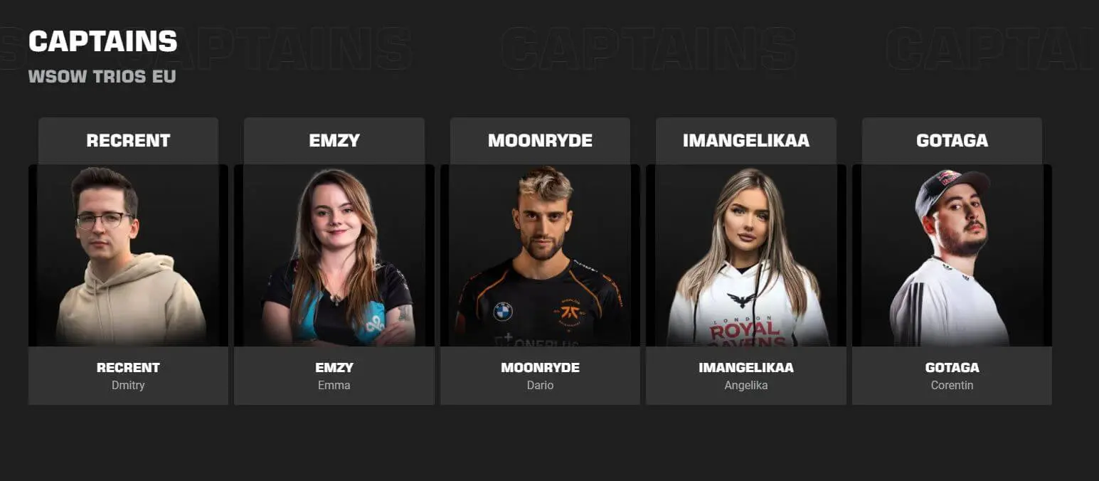 World Series of Warzone EU draft captains