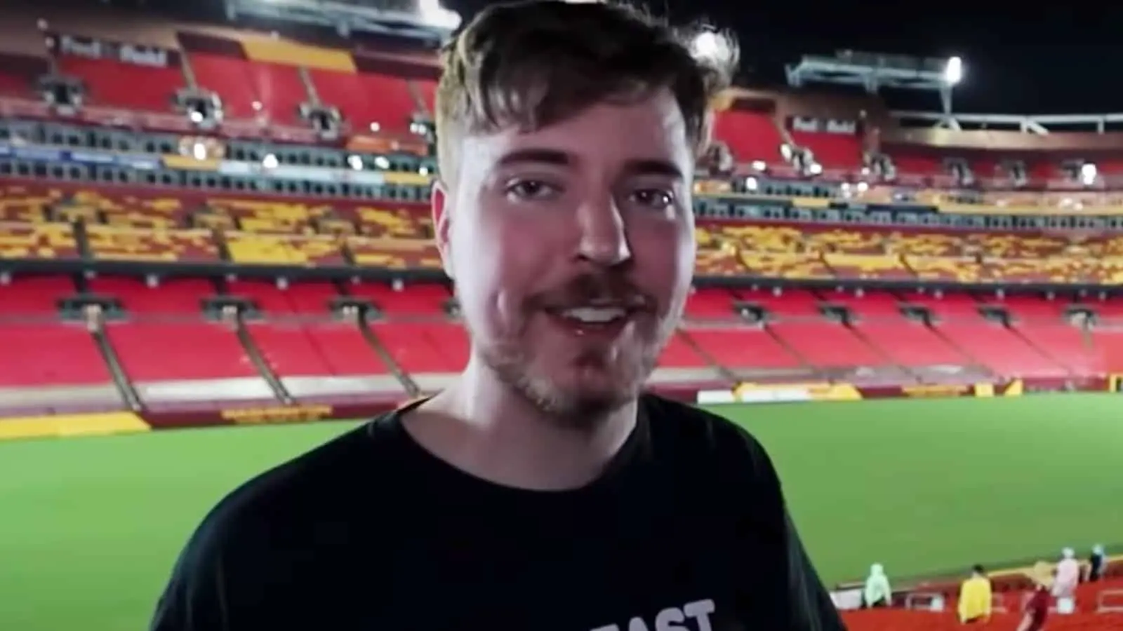 MrBeast standing in a stadium