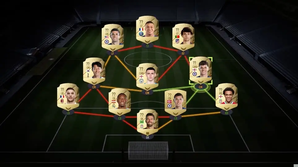 fifa 22 ultimate team squad menu