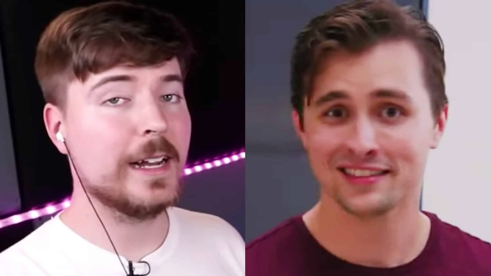 MrBeast next to an actor from a Dhar Mann video