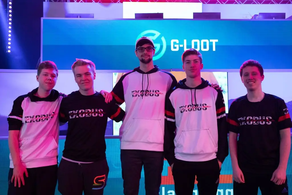 TaylorJay alongside his Exodus PUBG teammates in 2020.