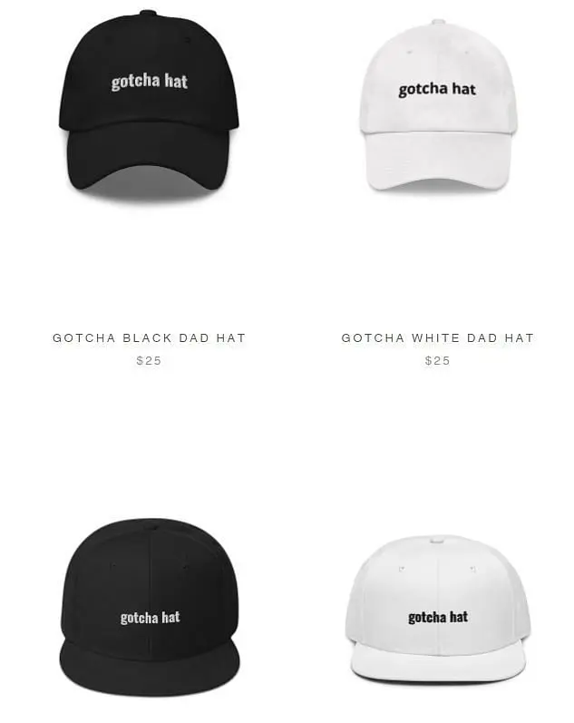 gotcha hat merch