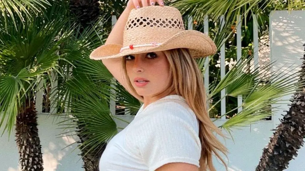 Addison Rae wearing a hat