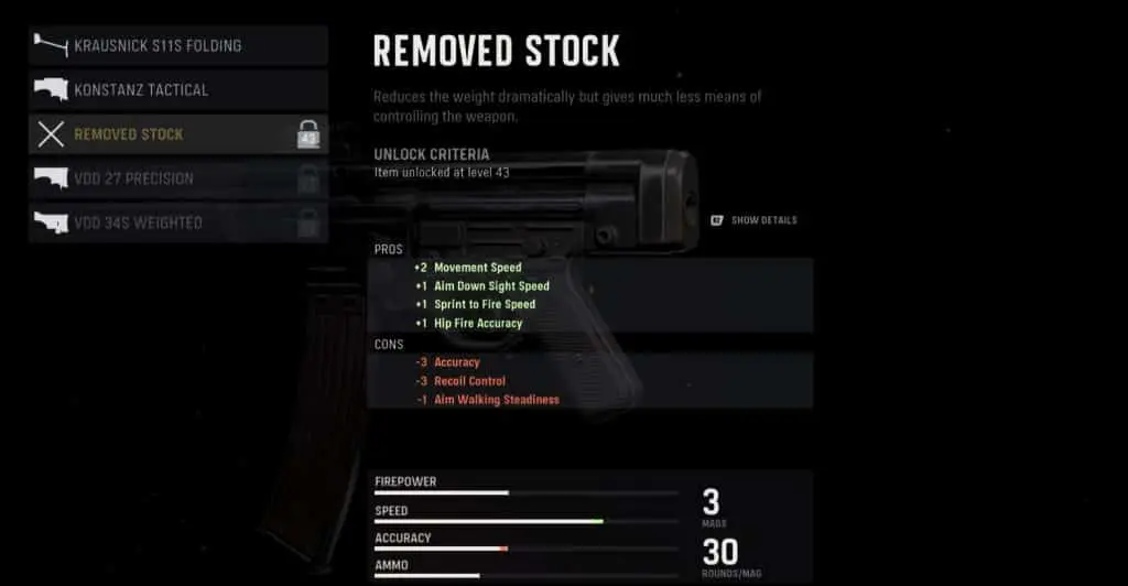 Removed Stock Vanguard