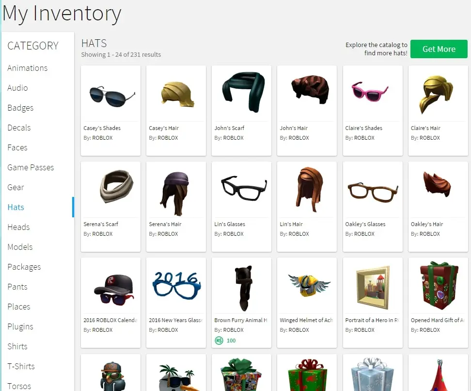 Roblox inventory 