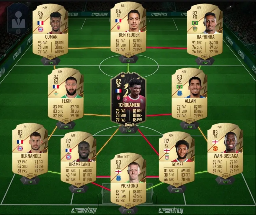 Hybrid 100k FIFA squad on FUTBIN.