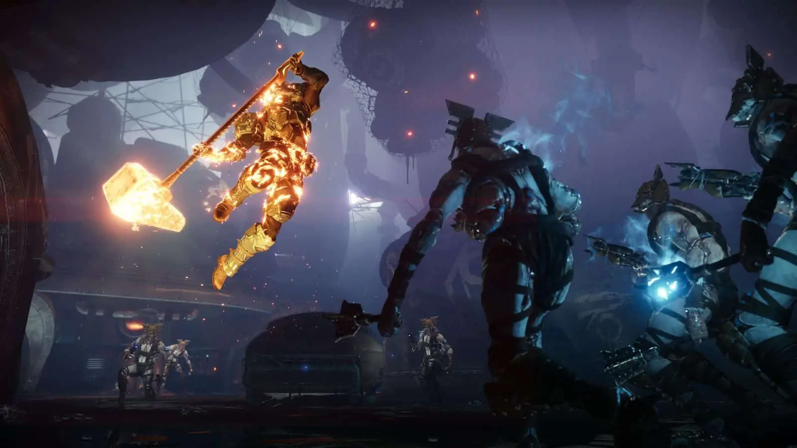 Destiny 2 Forsaken gameplay showing a Guardian battling the Scorn