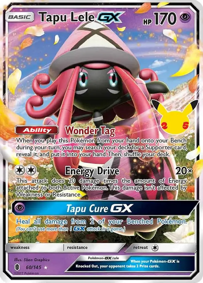 Pokemon Celebrations Tapu Lele GX card