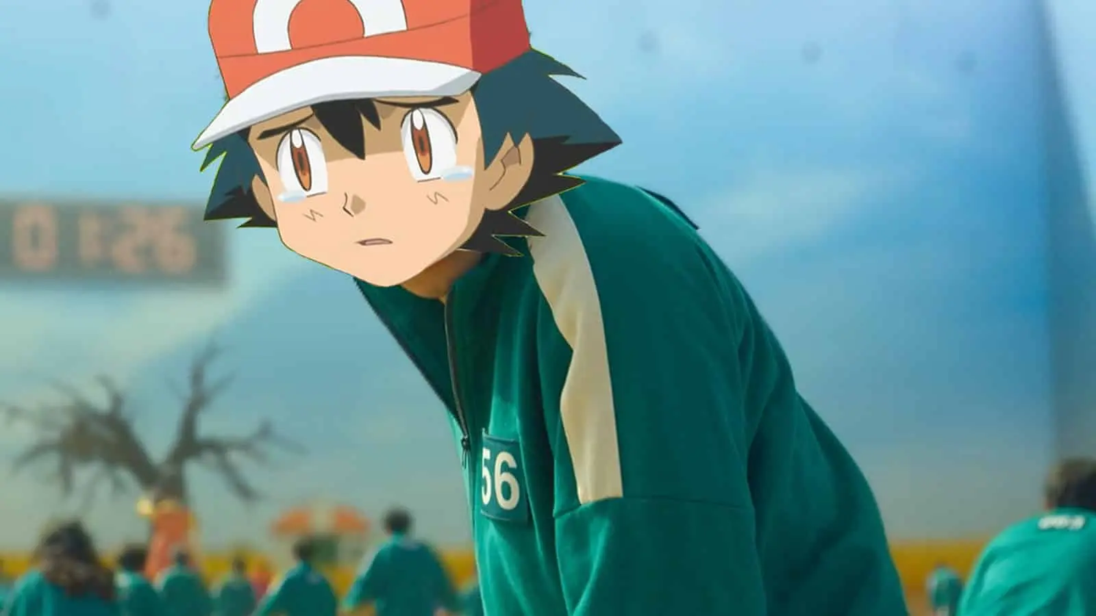 Ash Ketchum on top of Squid Game screenshot 