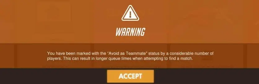 Overwatch Avoid as teammate notification