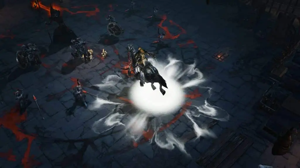 Diablo Immortal crusader riding a horse