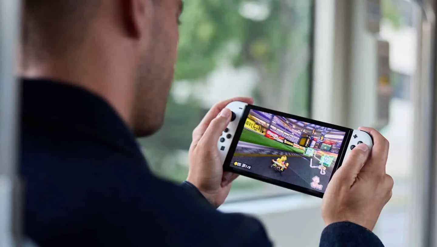 Switch OLED in handheld mode